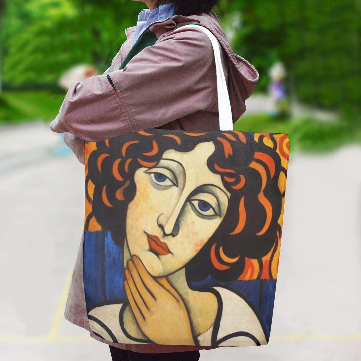 Large Canvas Bag With Shoulder Strap-Contemplation - Elementologie