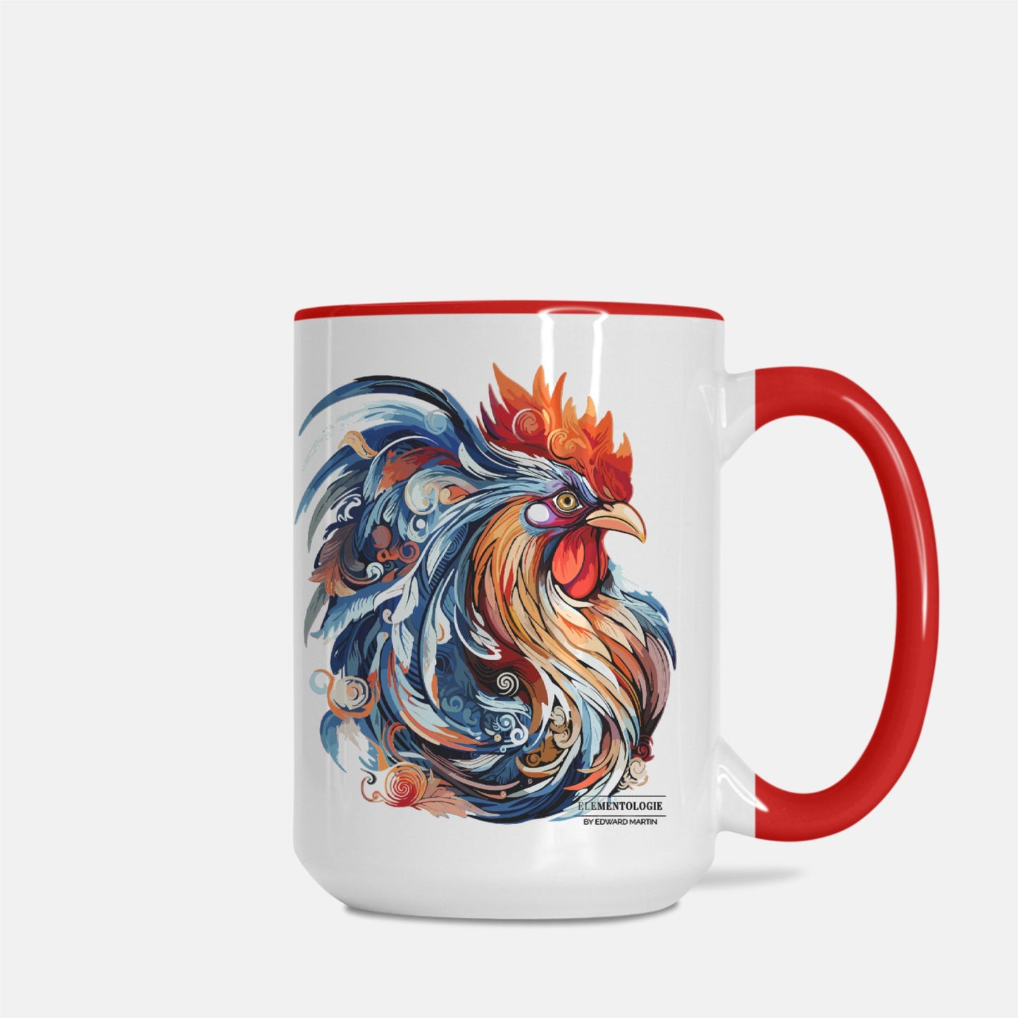 Mug Deluxe 15oz. (Red + White)