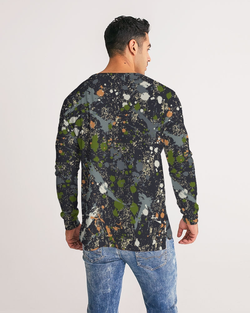 Mens Long Sleeve Tee-Painted Camo