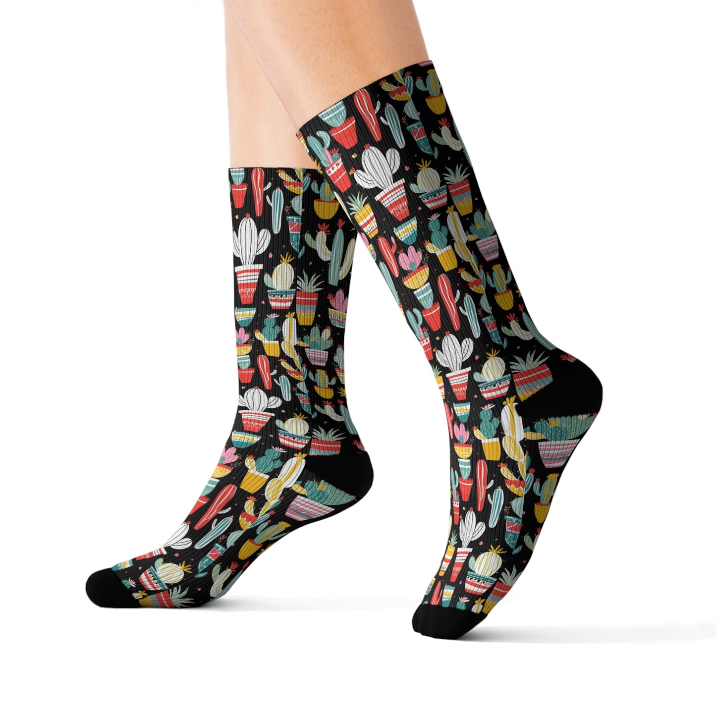 Fun Gift Socks - Blooming Cactus Design