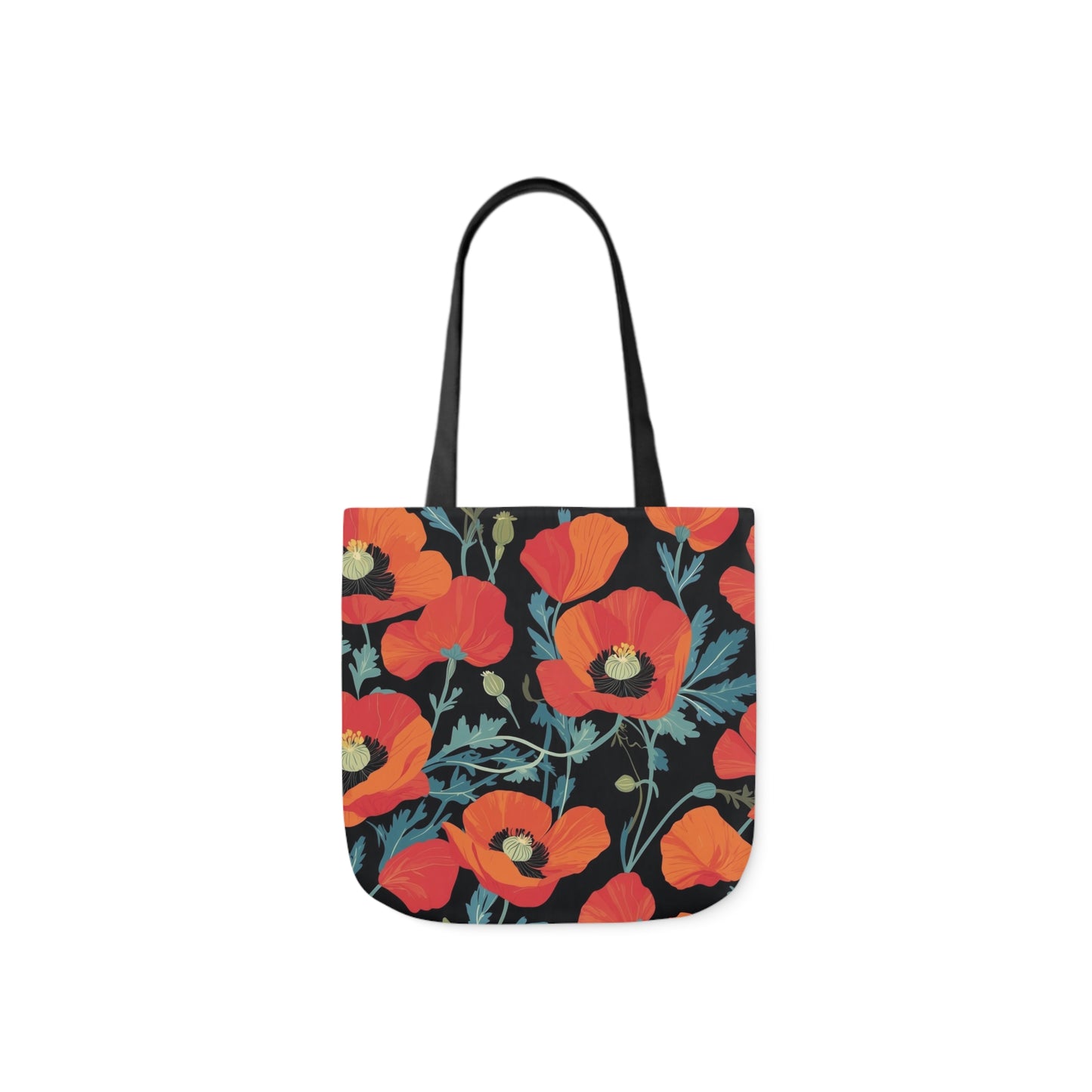 Red Poppy Canvas Tote Bag - 3 Sizes