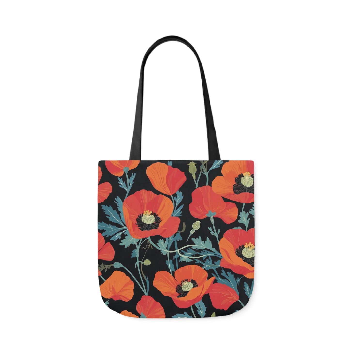 Red Poppy Canvas Tote Bag - 3 Sizes