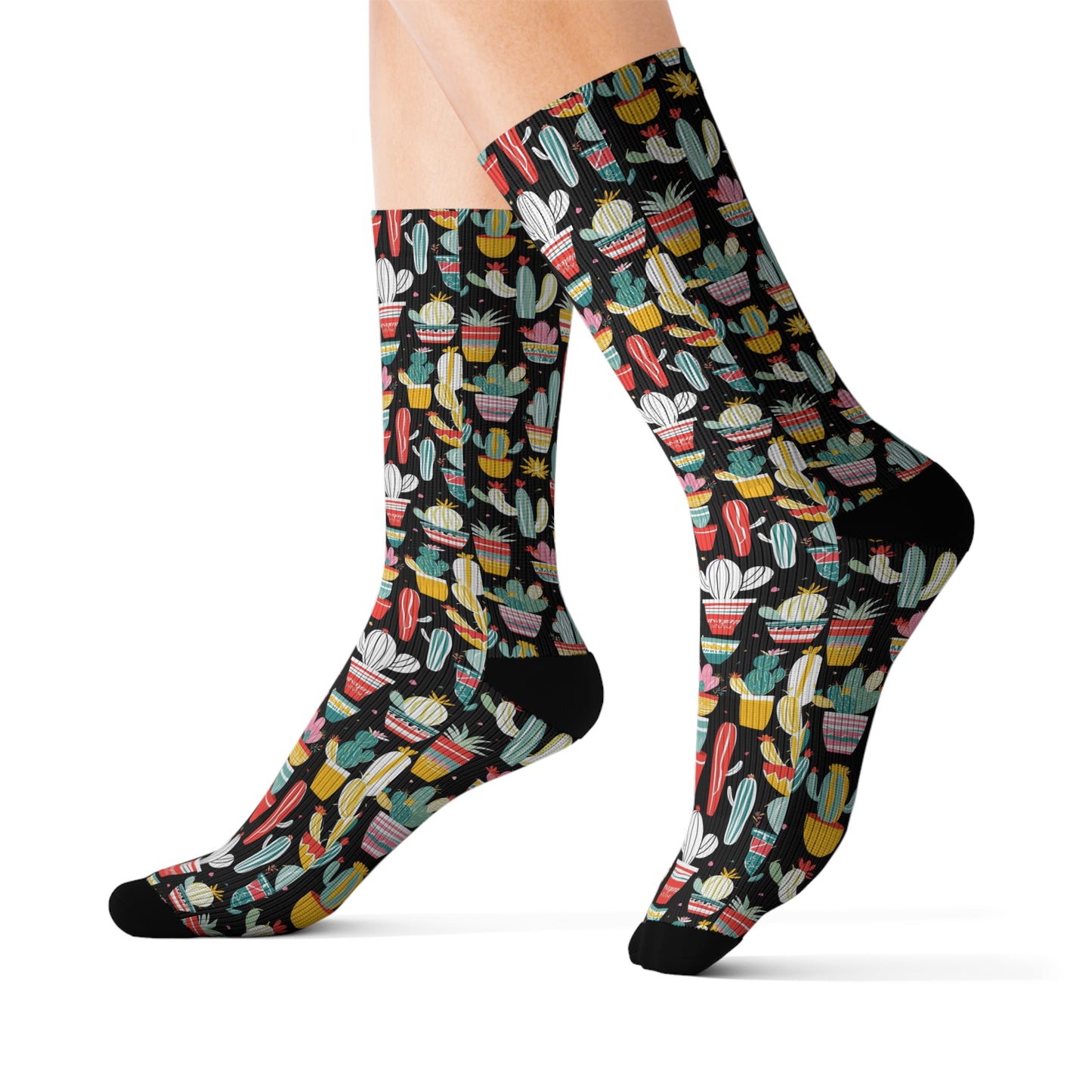 Fun Gift Socks - Blooming Cactus Design