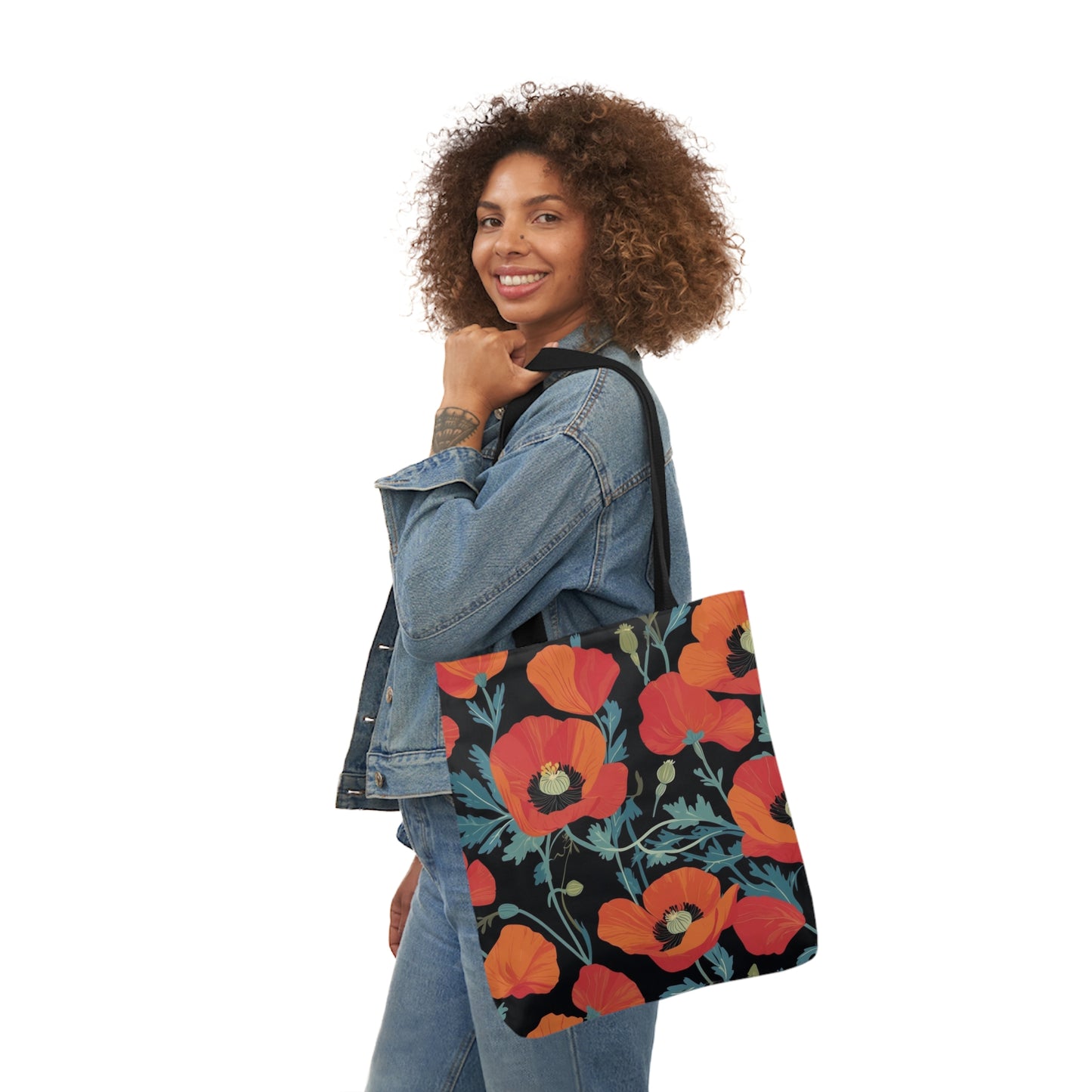 Red Poppy Canvas Tote Bag - 3 Sizes