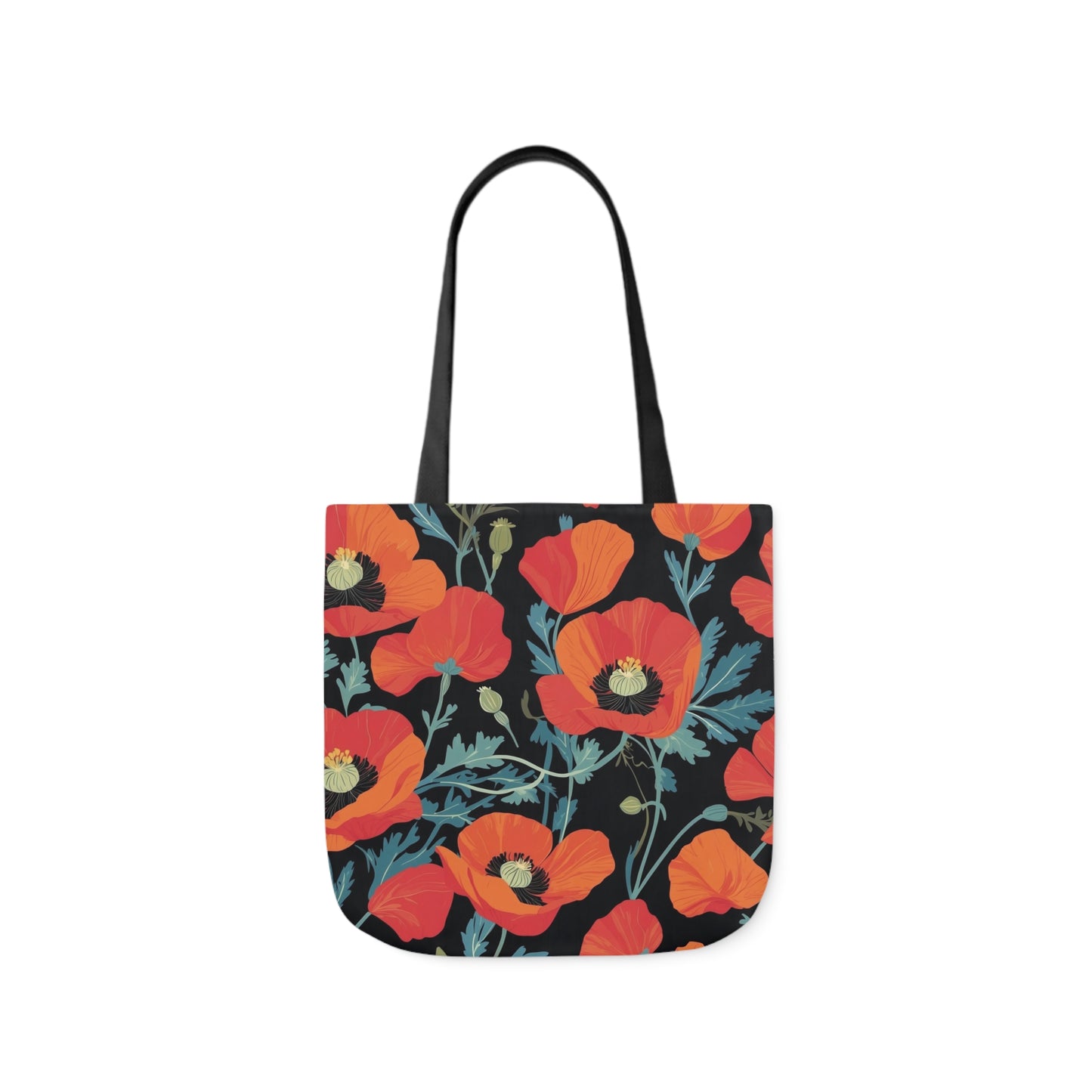 Red Poppy Canvas Tote Bag - 3 Sizes