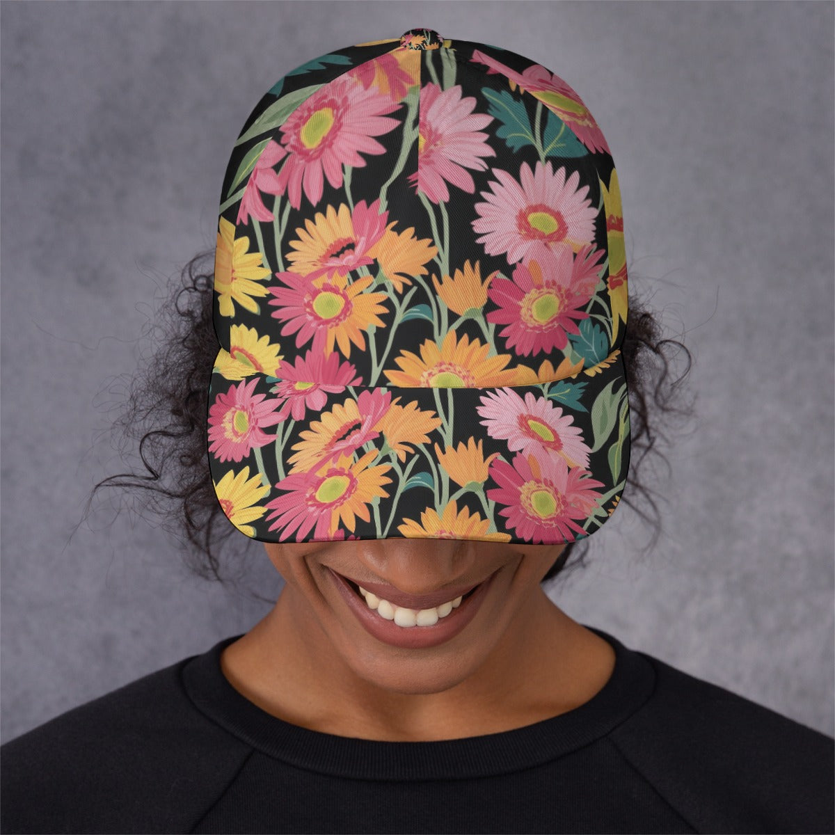 Adjustable Baseball Cap - Gerbera Daisies Design