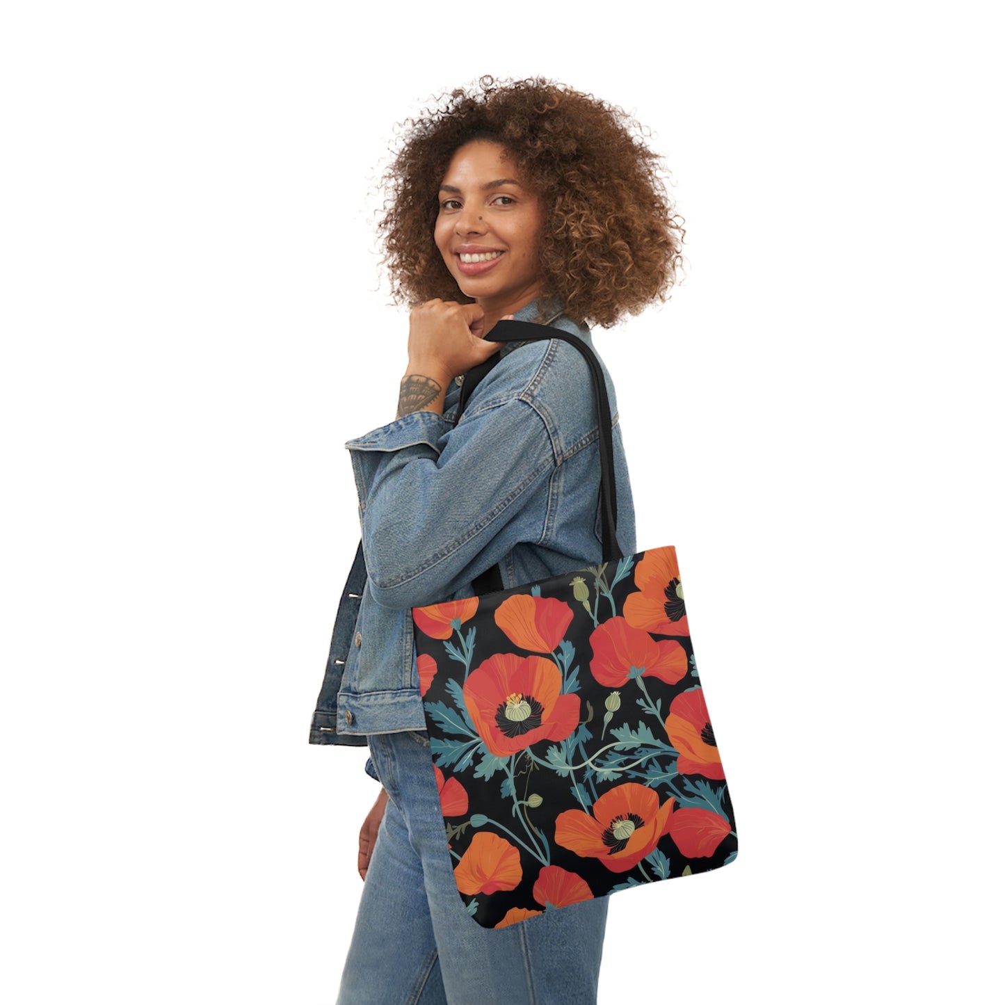 Red Poppy Canvas Tote Bag - 3 Sizes