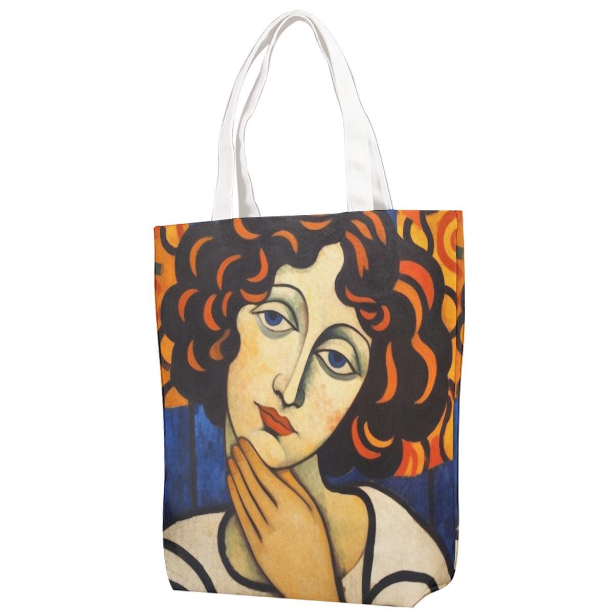 Large Canvas Bag With Shoulder Strap-Contemplation - Elementologie