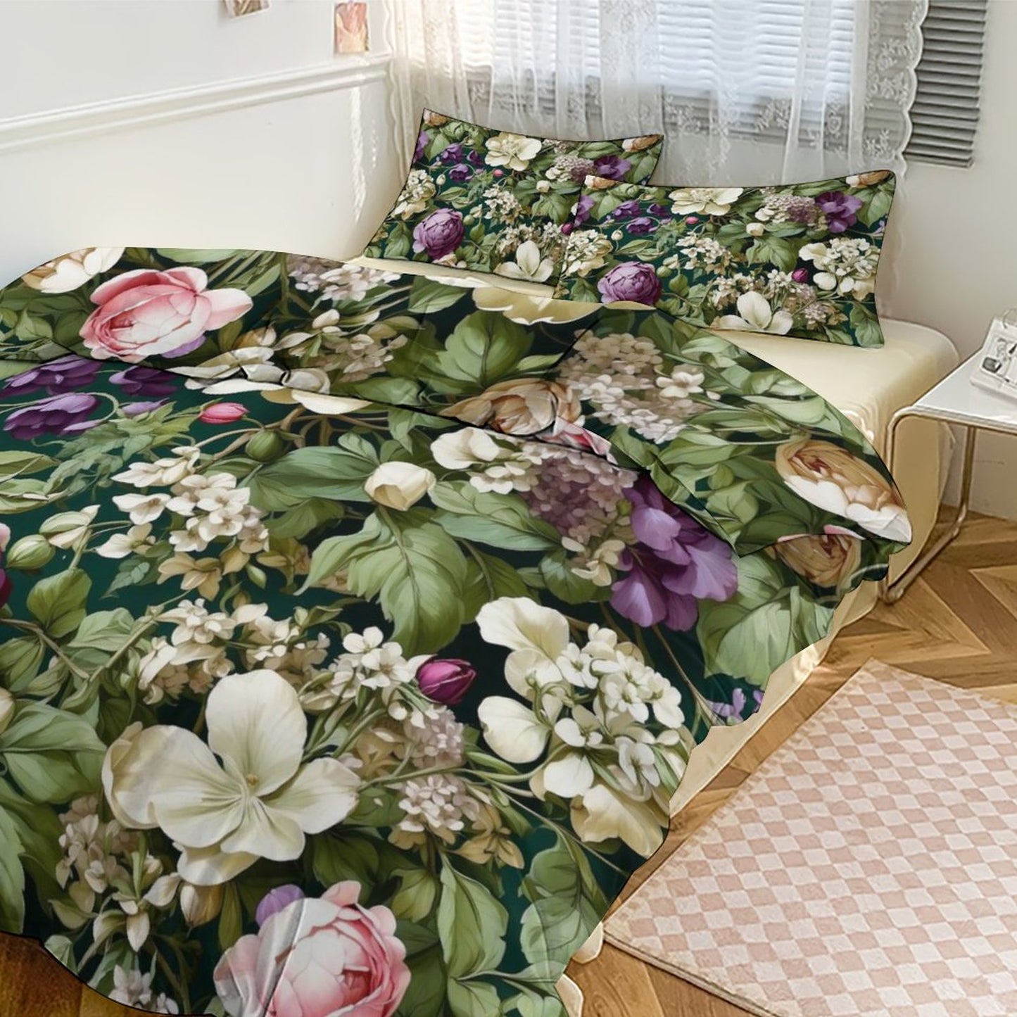 Elegant 3-Piece Bedding Set - 90"x90" Botanica Collection