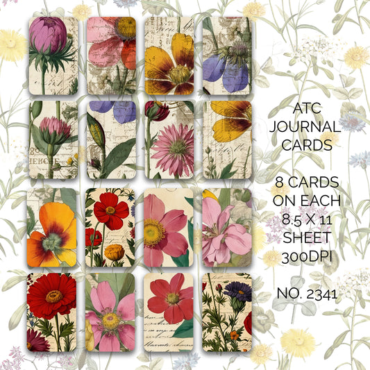 Junk Journal Pages | NO. 2341 | Instant Downloads |ATC Cards