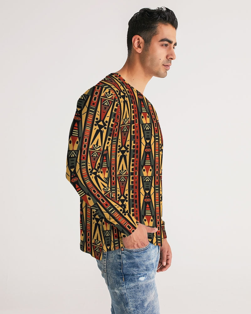 Mens Long Sleeve Tee-Tribal Beats