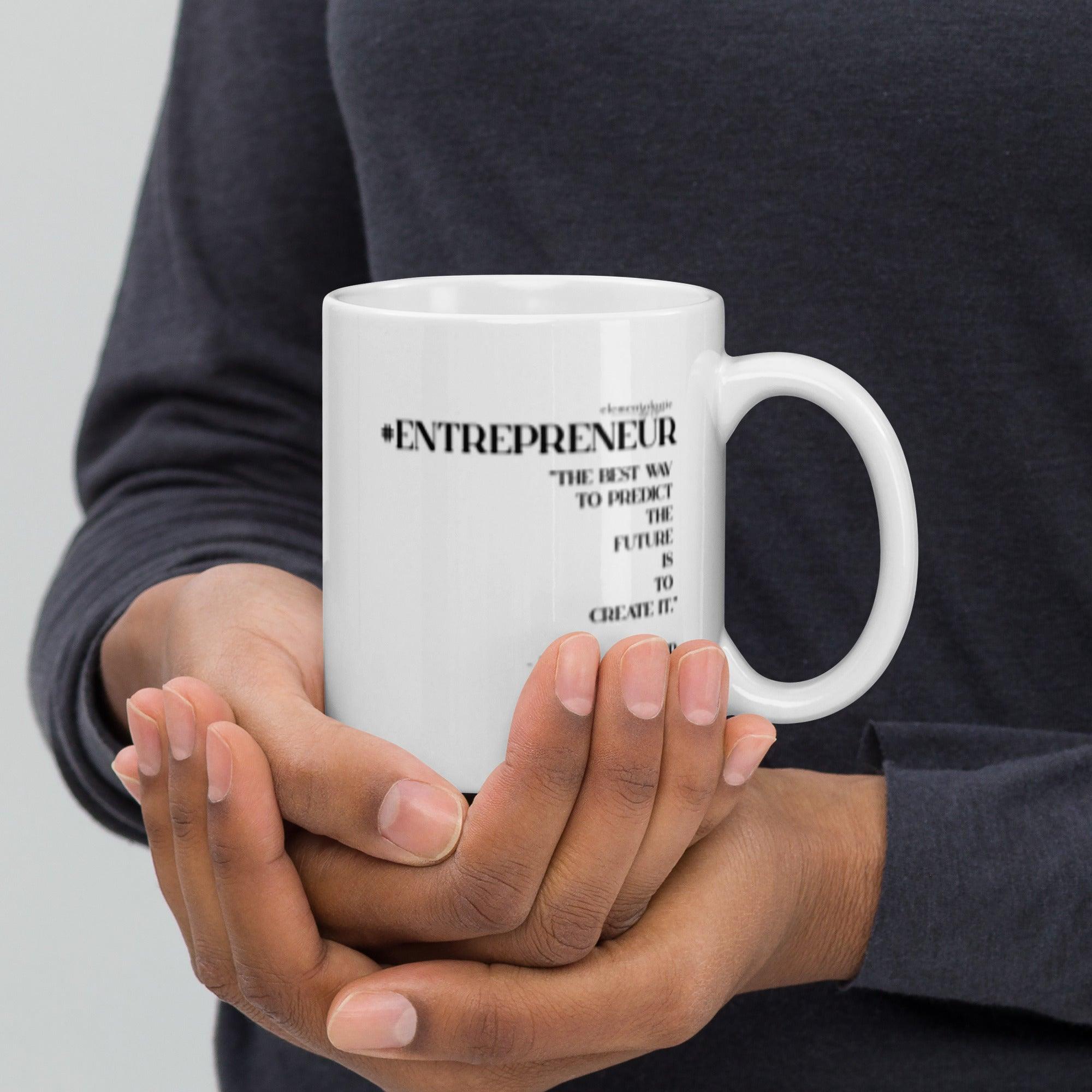 White glossy mug-#Entrepreneur-The Best Way to Predict the Future - Elementologie
