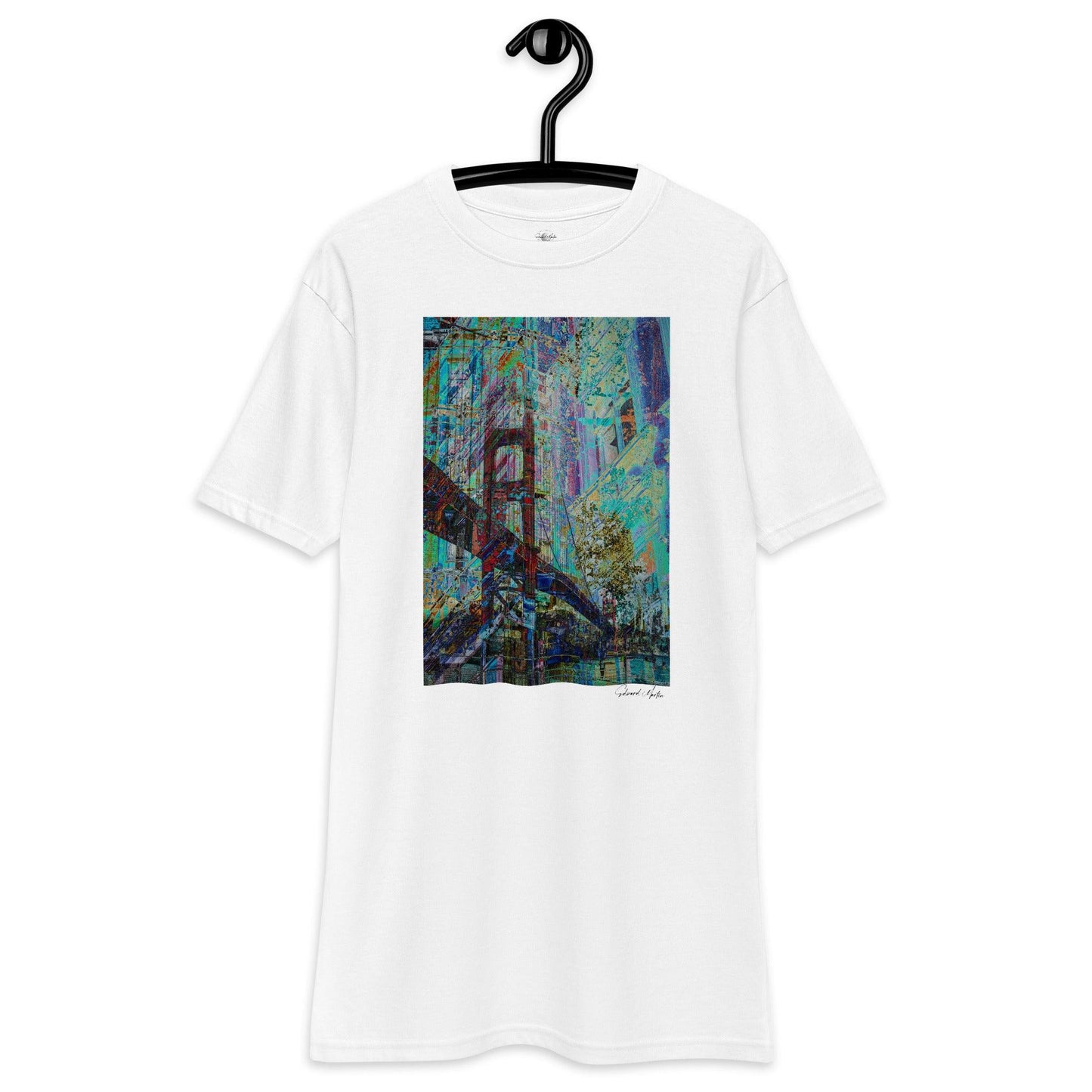 Unisex premium heavyweight tee-Abstract No.84 by Edward Martin - Elementologie