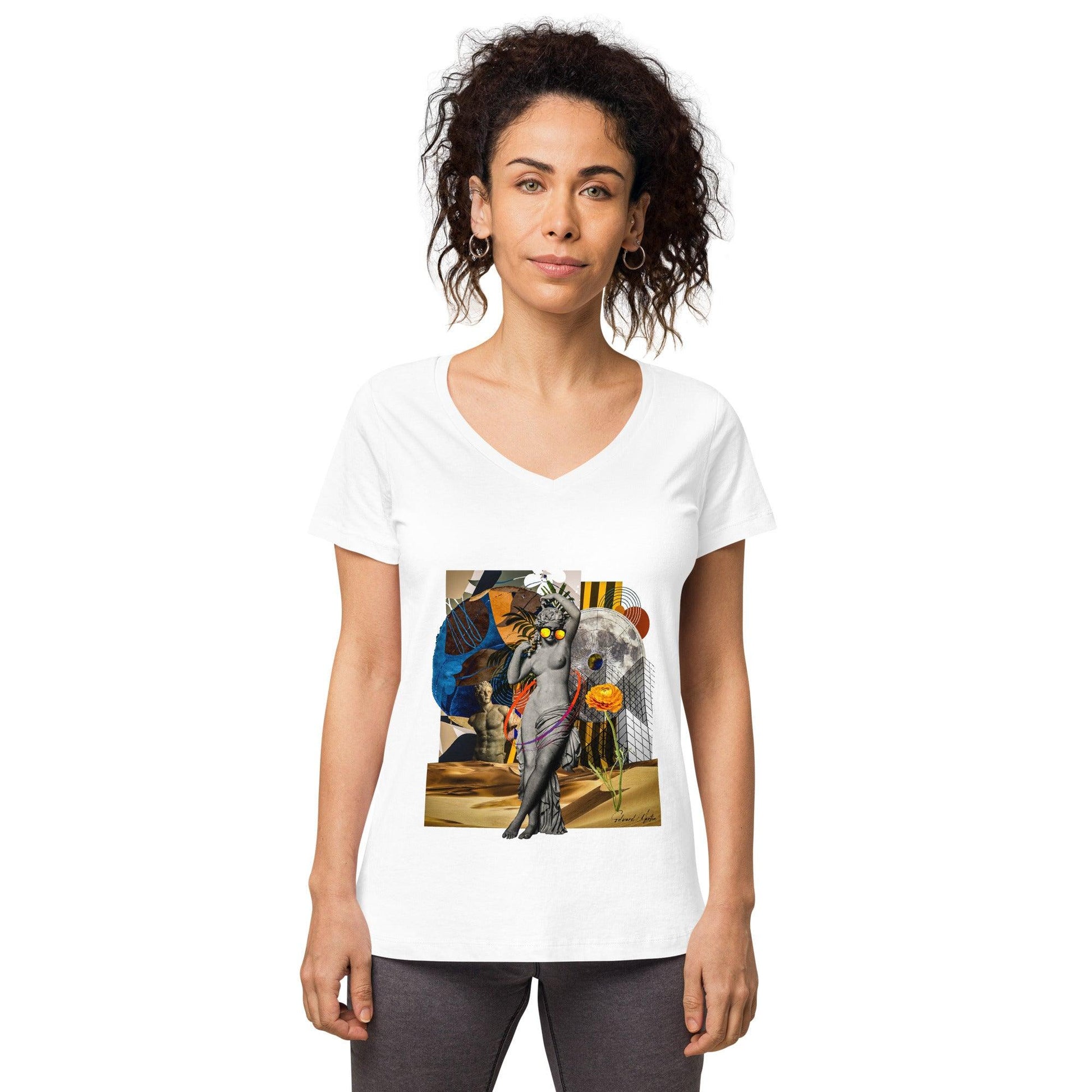 Women’s fitted v-neck t-shirt - Elementologie