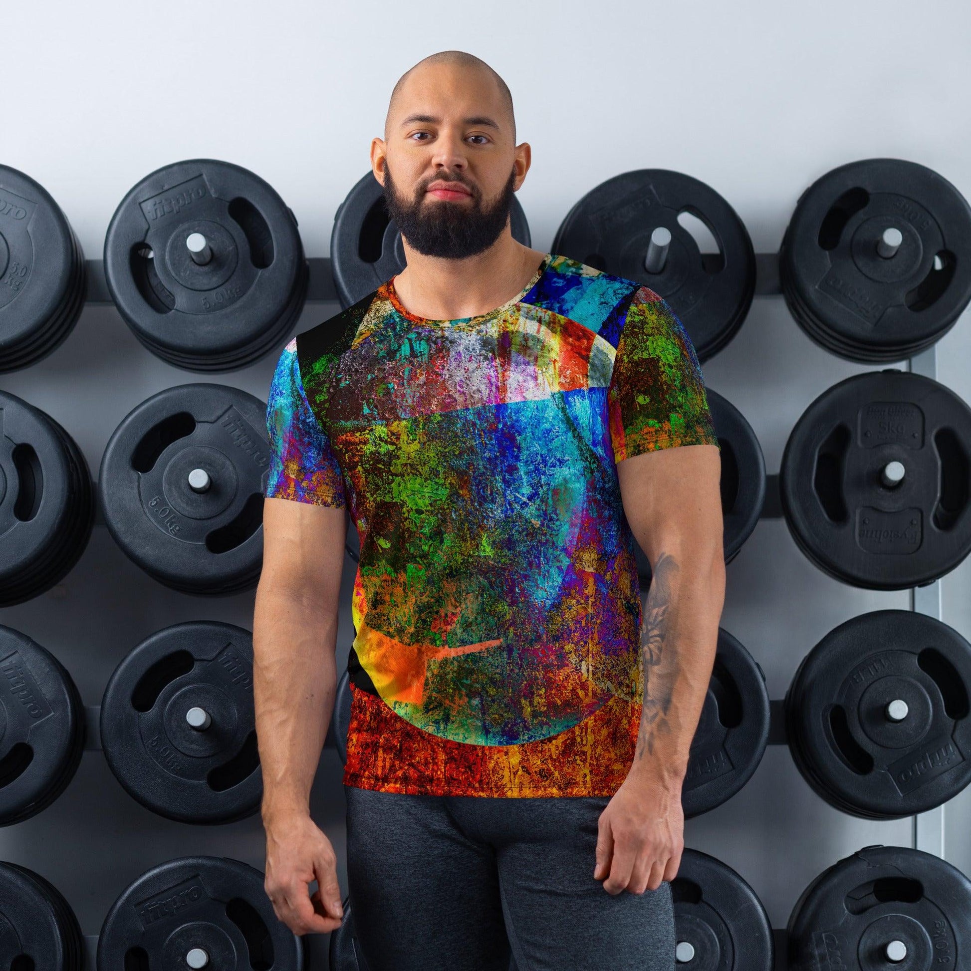 Men's Athletic T-shirt-Abstract No. 25 by Edward Martin - Elementologie