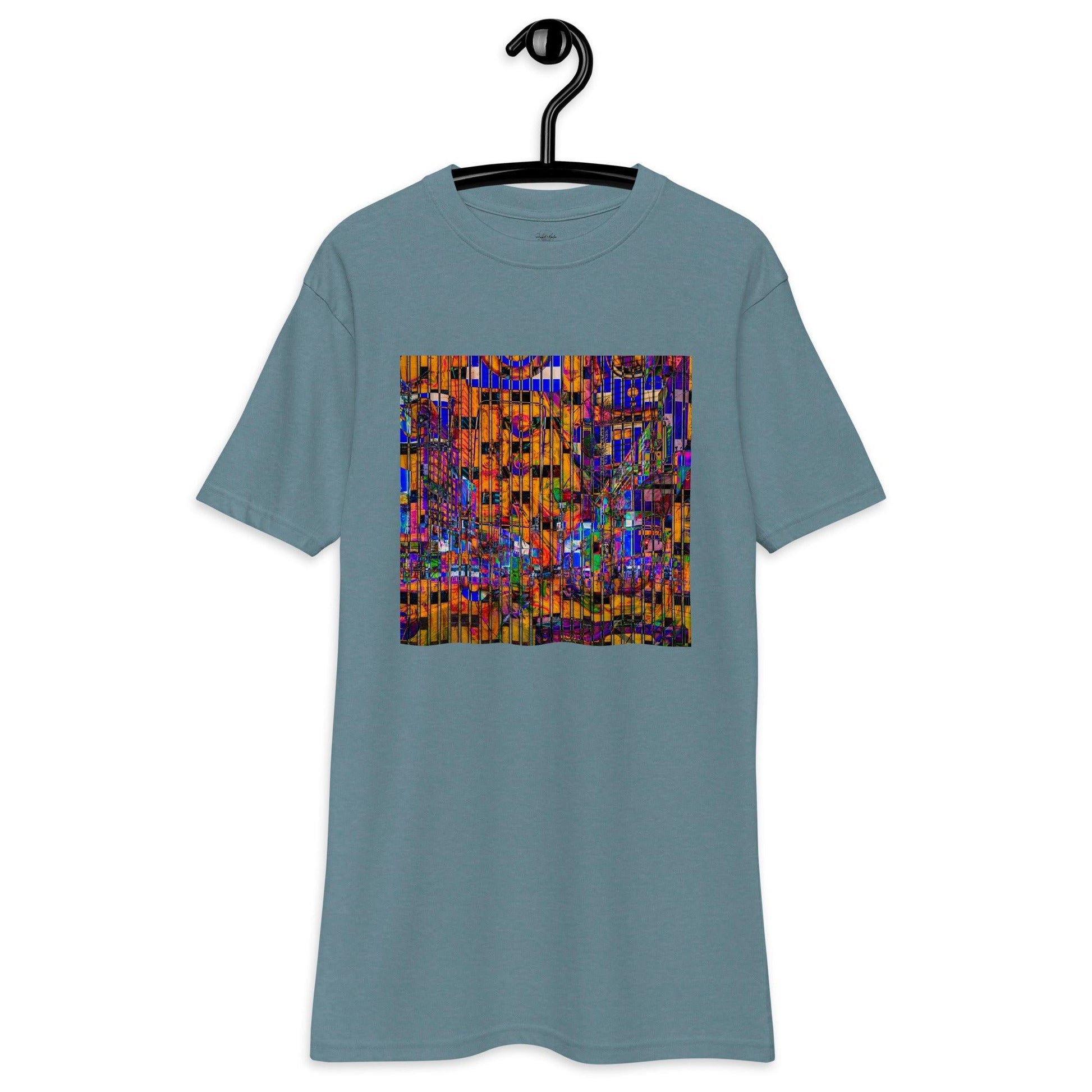 Unisex premium heavyweight tee-Abstract City No.03 by Edward Martin - Elementologie