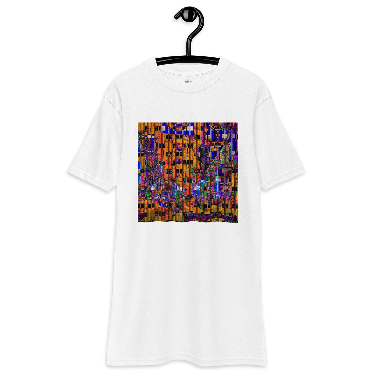 Unisex premium heavyweight tee-Abstract City No.03 by Edward Martin - Elementologie