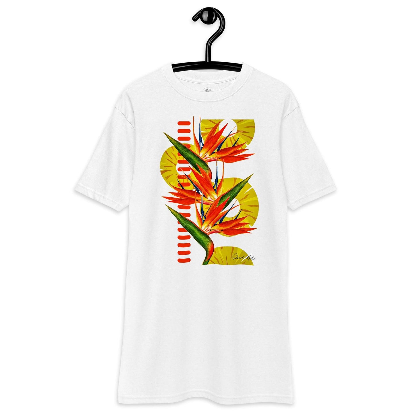 Unisex premium heavyweight tee-Birds of Paradise by Edward Martin - Elementologie