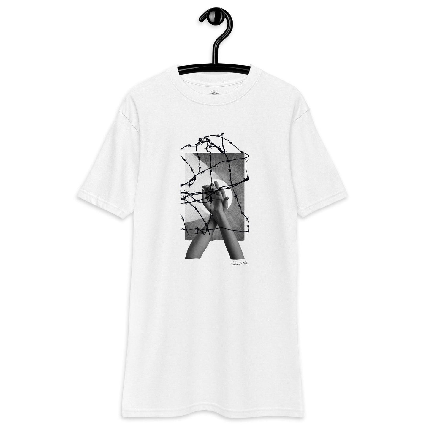 Unisex premium heavyweight tee-Reaching Out by Edward Martin - Elementologie