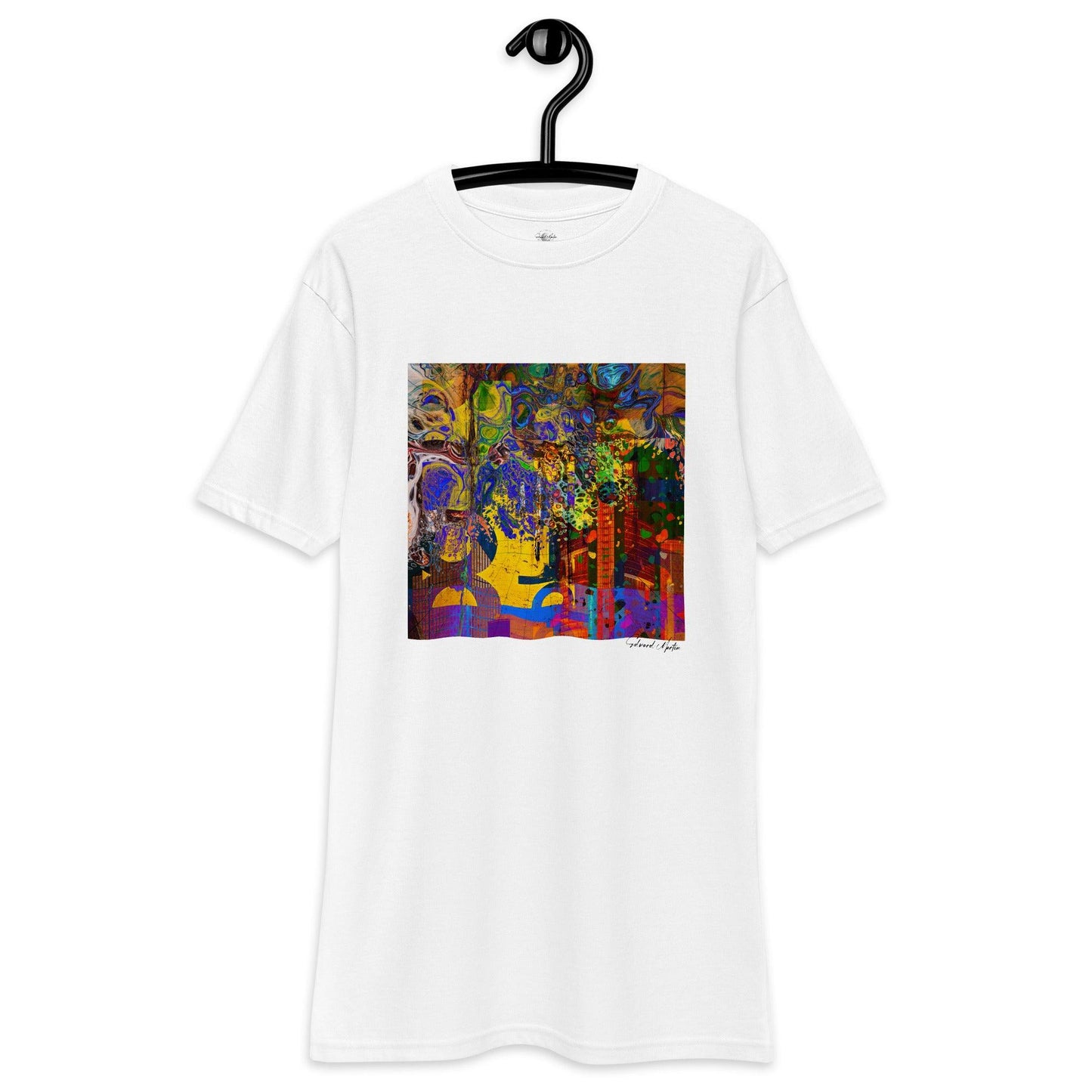 Unisex premium heavyweight tee-Meanwhile-Collage by Edward Martin - Elementologie