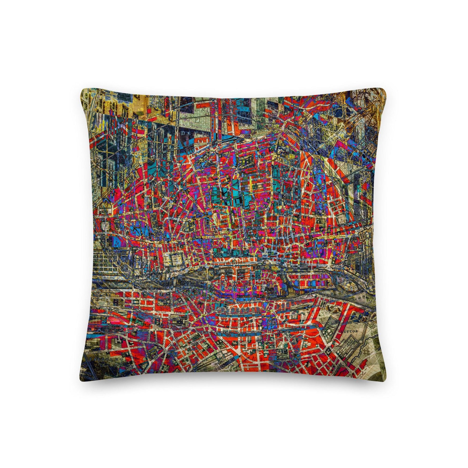 Premium Pillow-Abstract Collage No.120 by Edward Martin - Elementologie