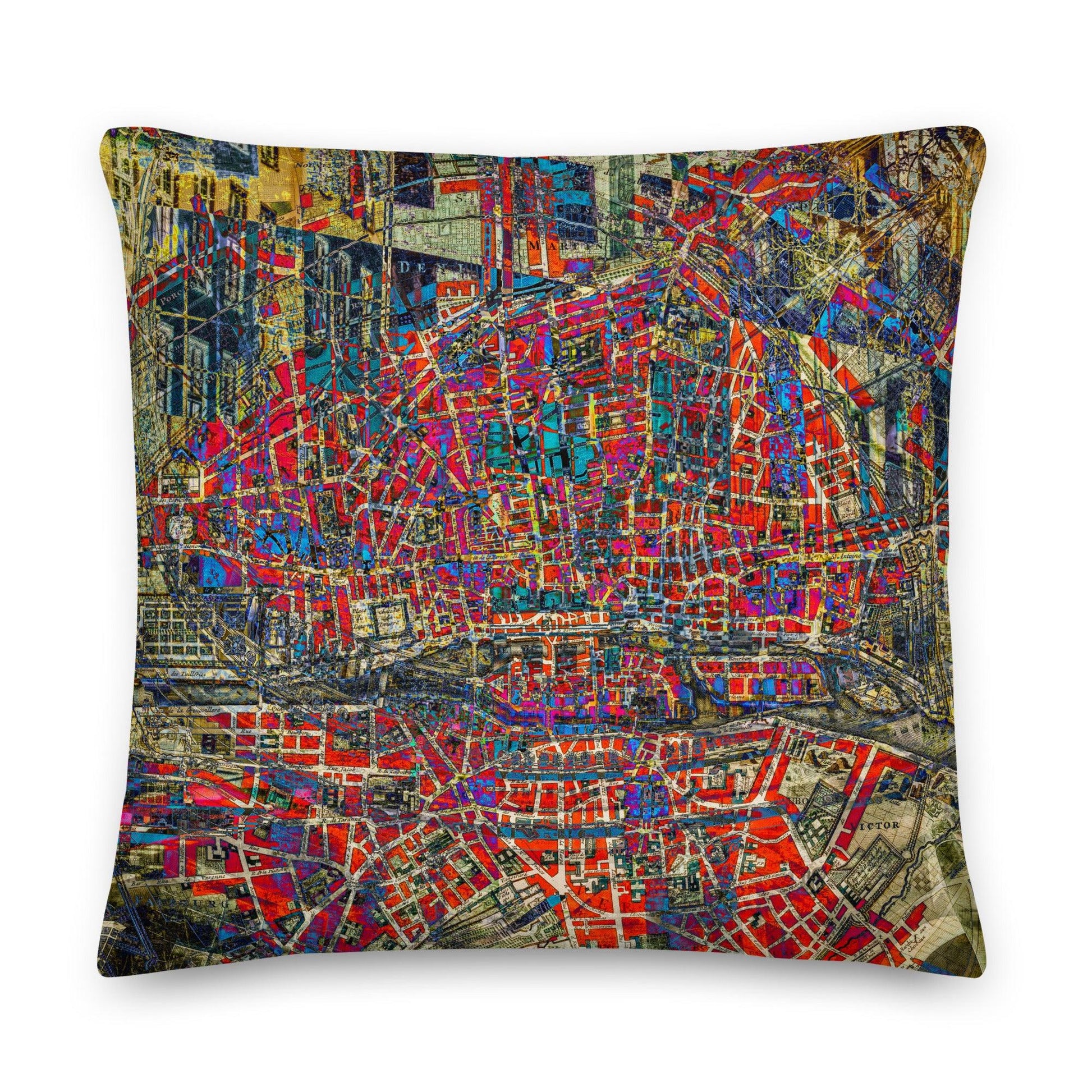 Premium Pillow-Abstract Collage No.120 by Edward Martin - Elementologie