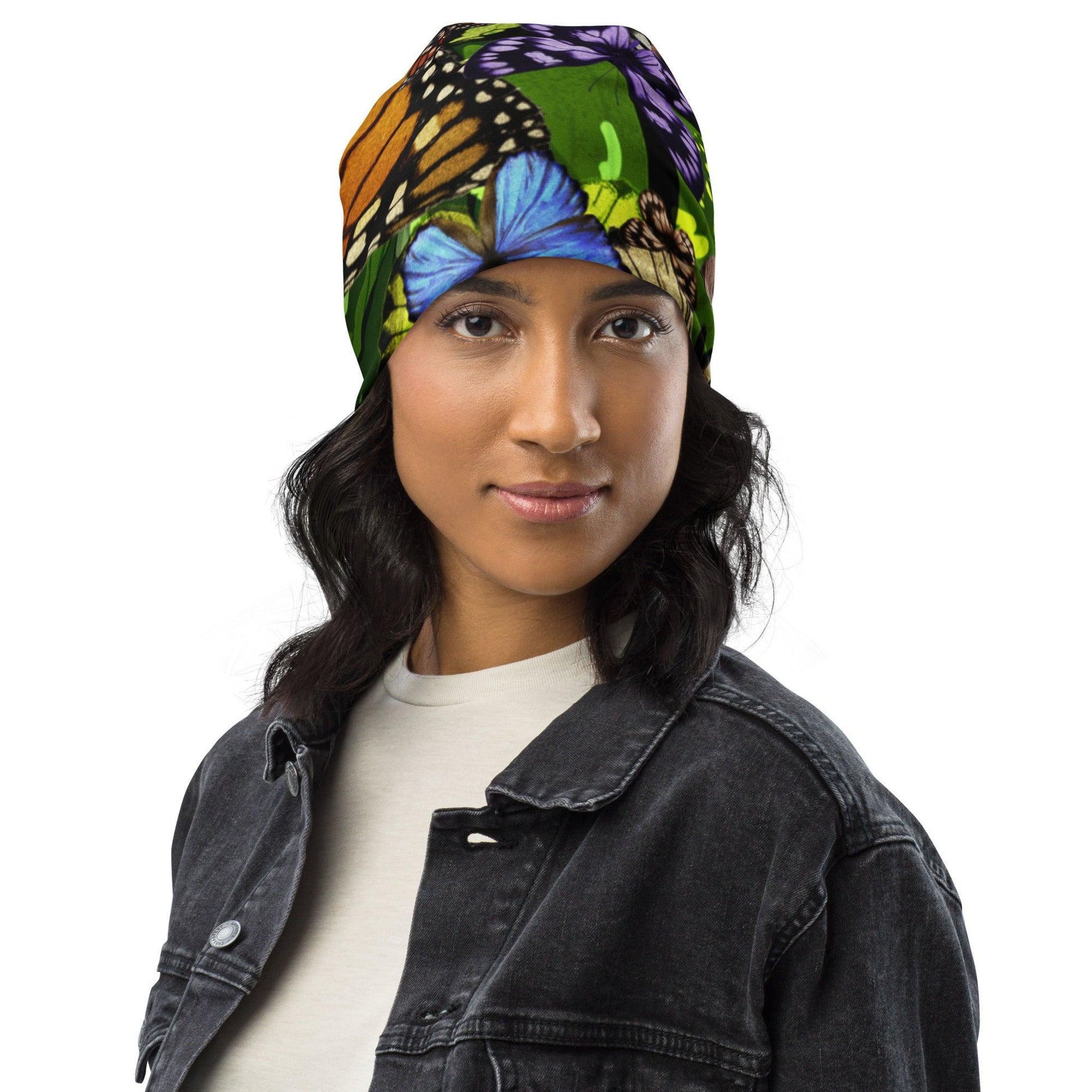 All-Over Print Beanie-Papillons by Edward Martin - Elementologie