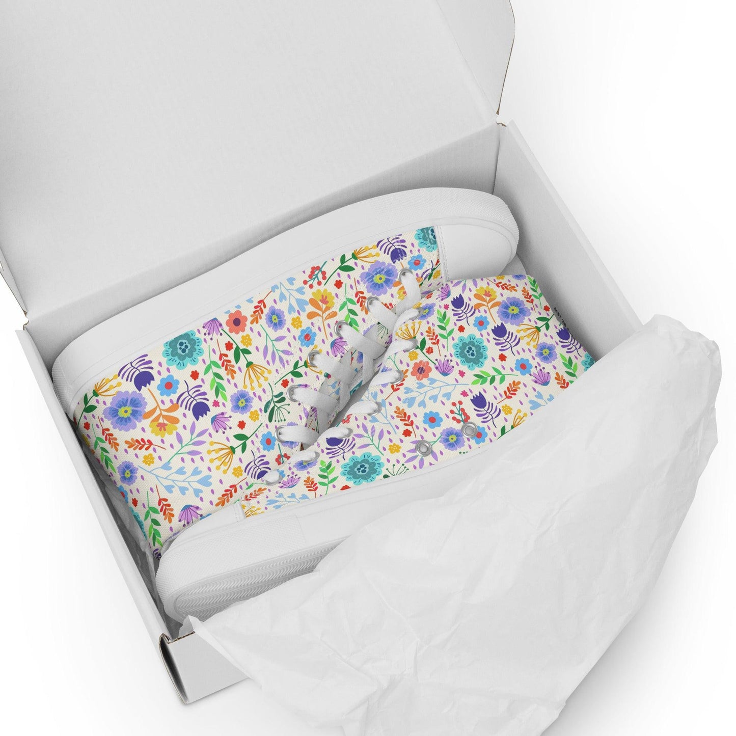 Women’s high top canvas shoes-Field of Flowers - Elementologie