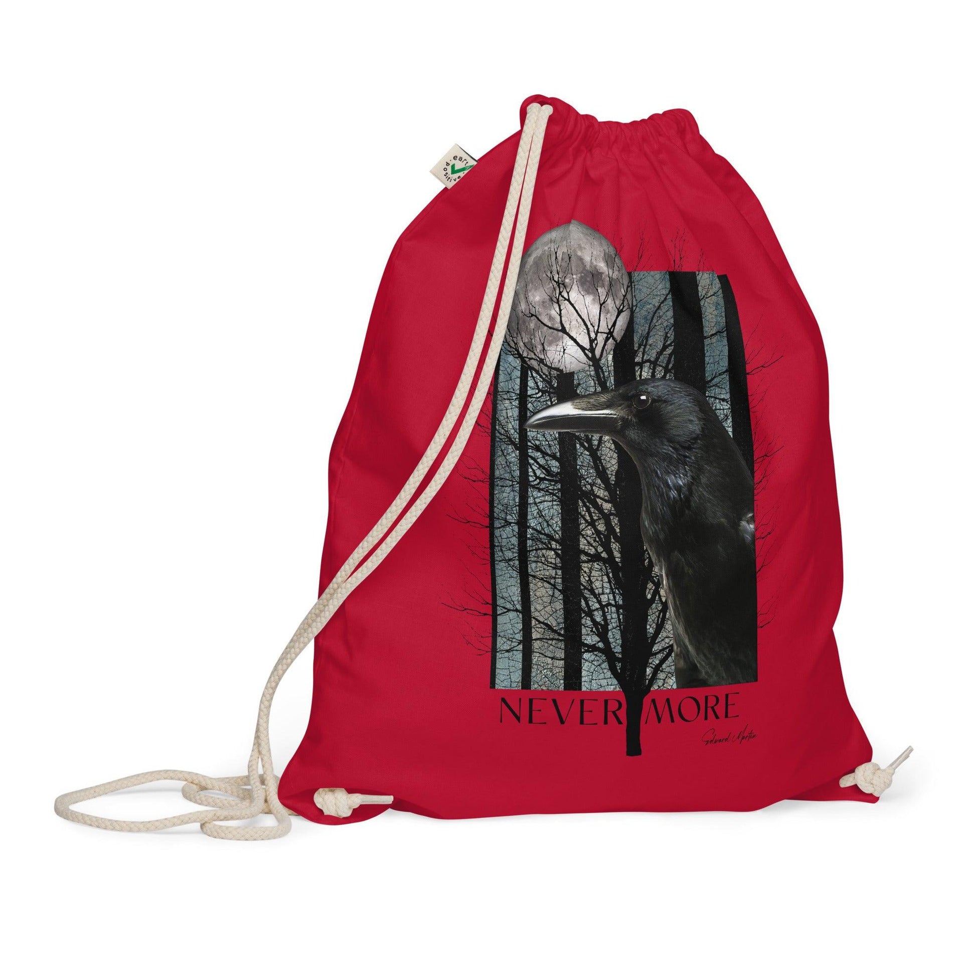 Organic cotton drawstring bag-Never More by Edward Martin - Elementologie