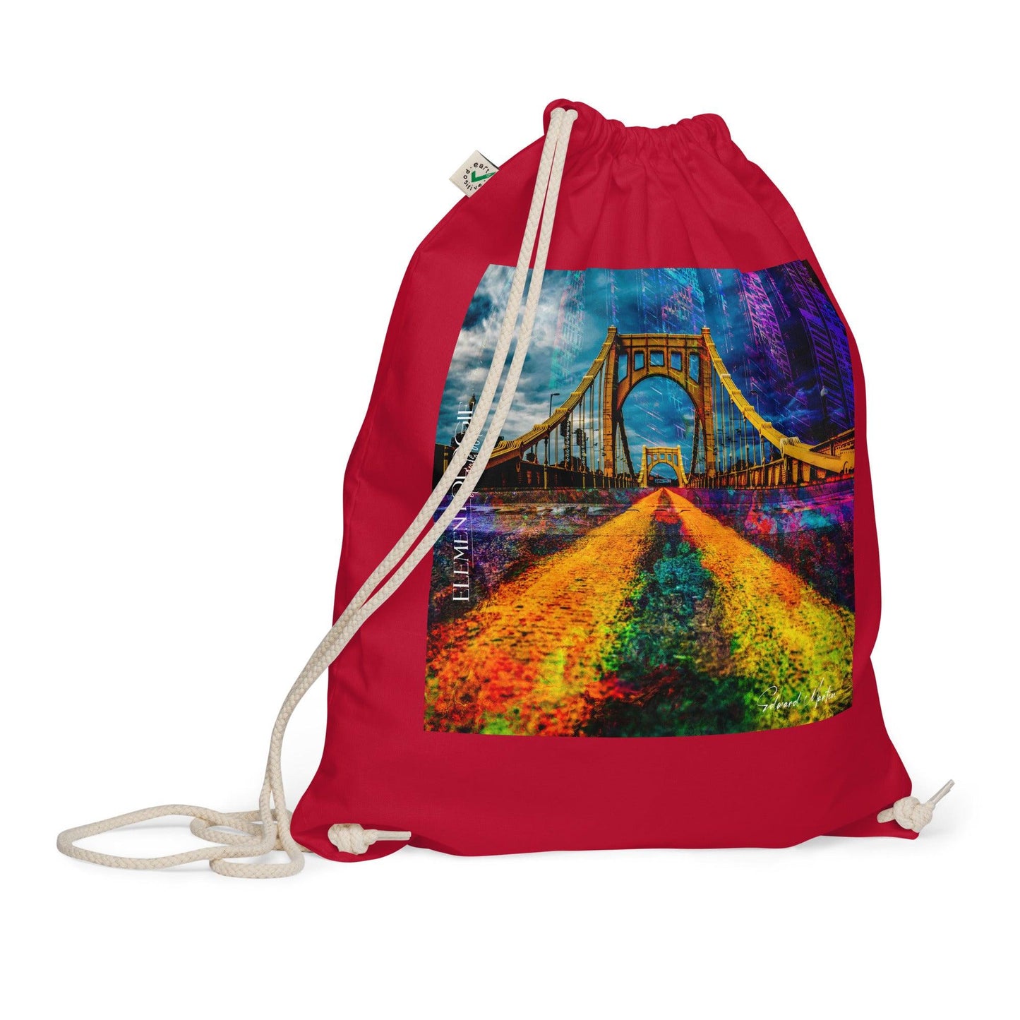 Organic cotton drawstring bag-Abstract No.44 - Elementologie