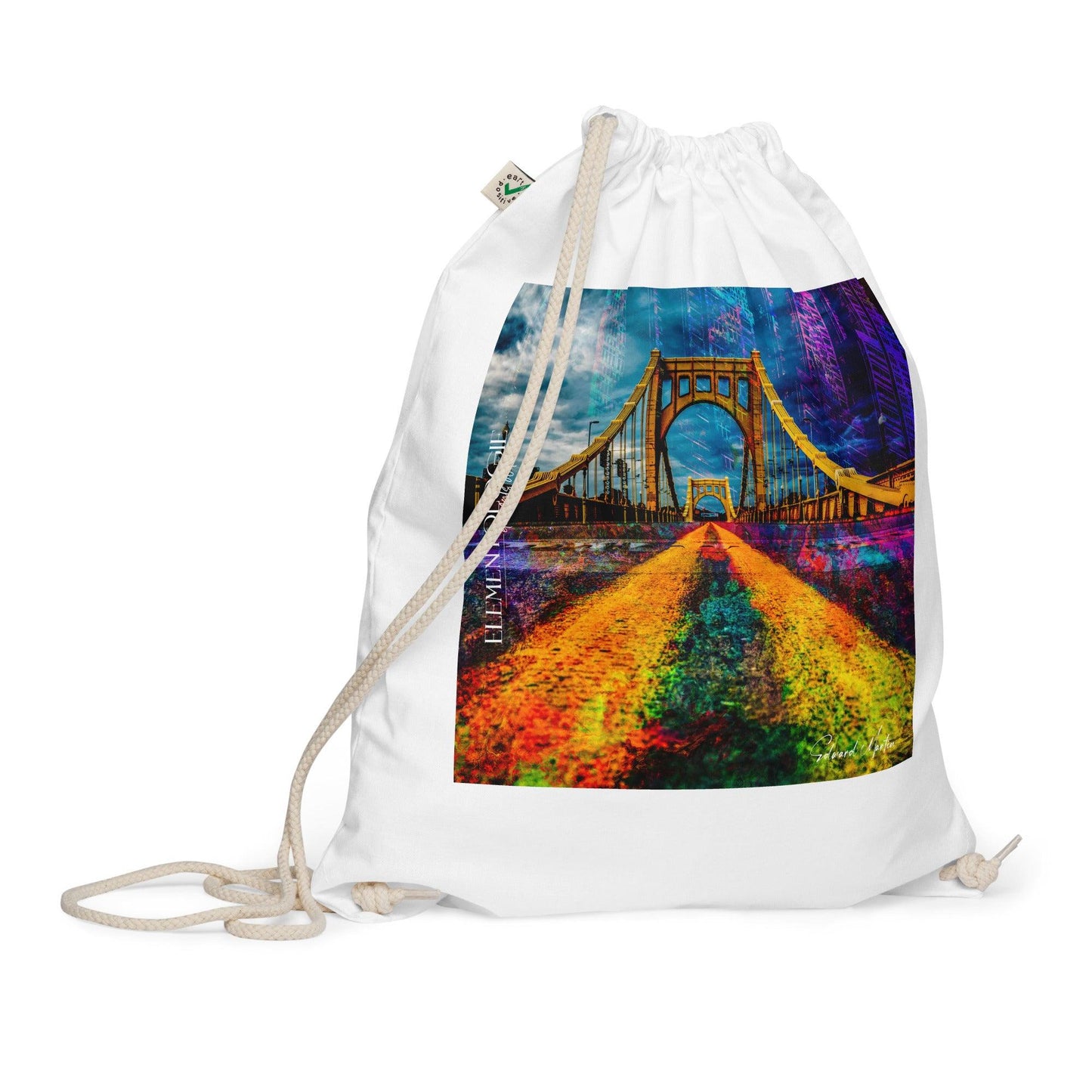 Organic cotton drawstring bag-Abstract No.44 - Elementologie