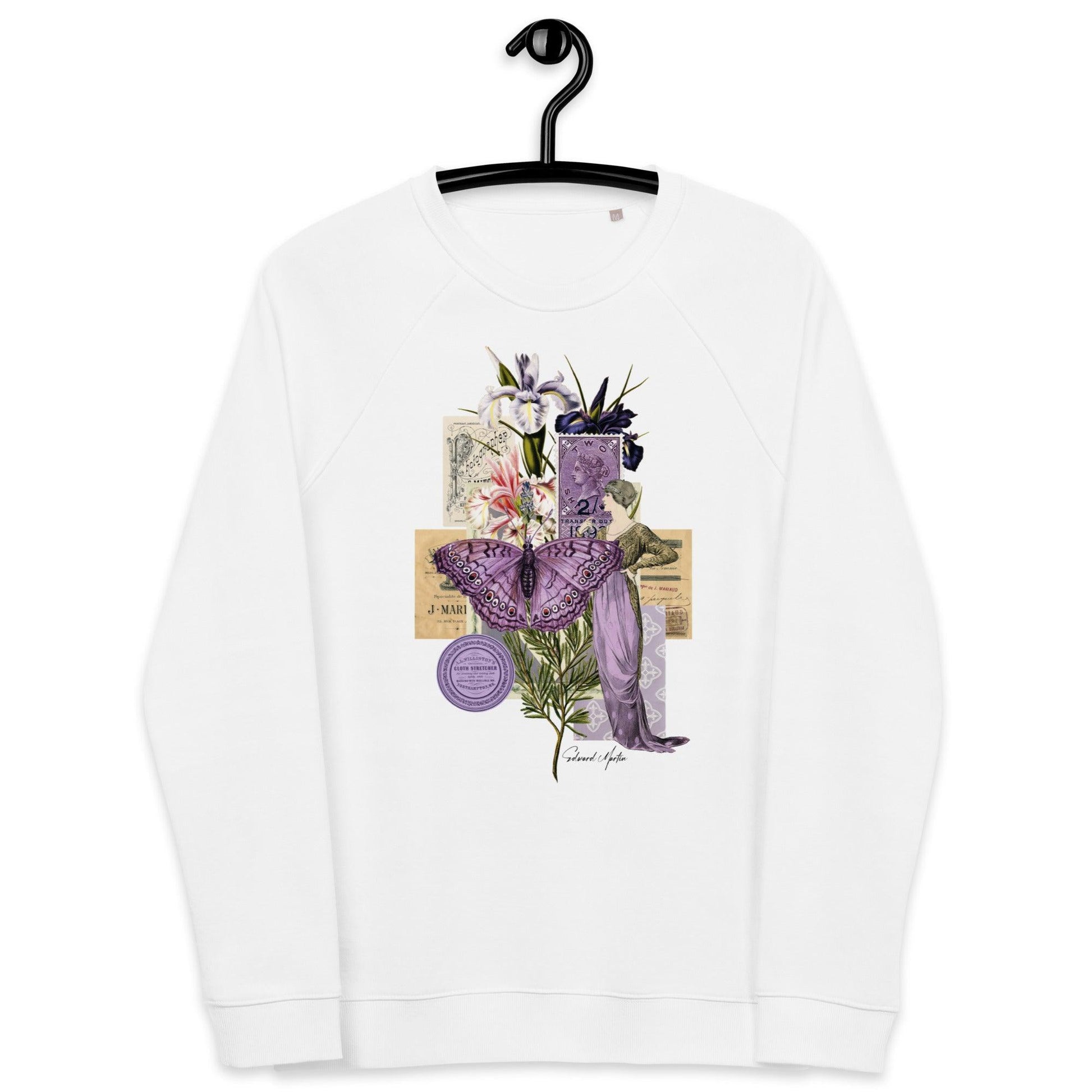 Organic Raglan Sweatshirt-Lavender Collage - Elementologie