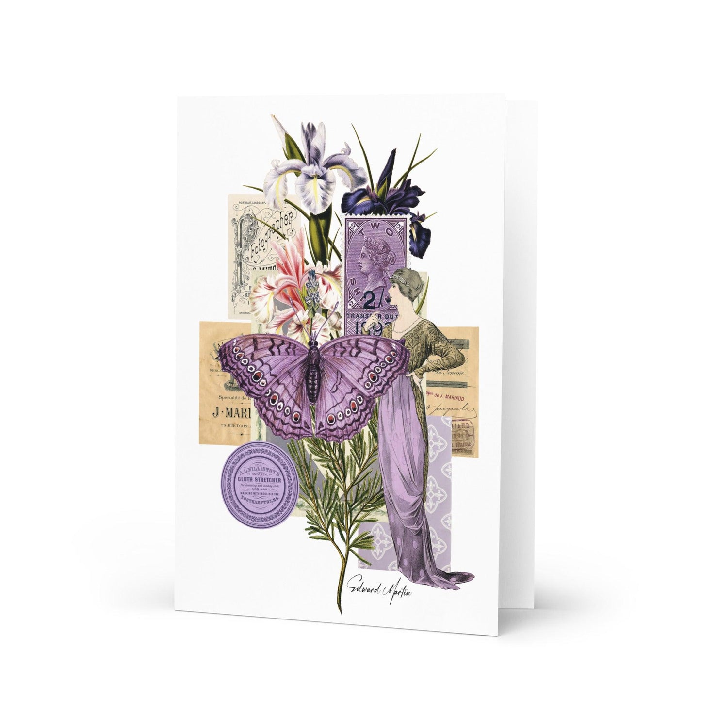 Blank Note Card-Lavender Collage - Elementologie