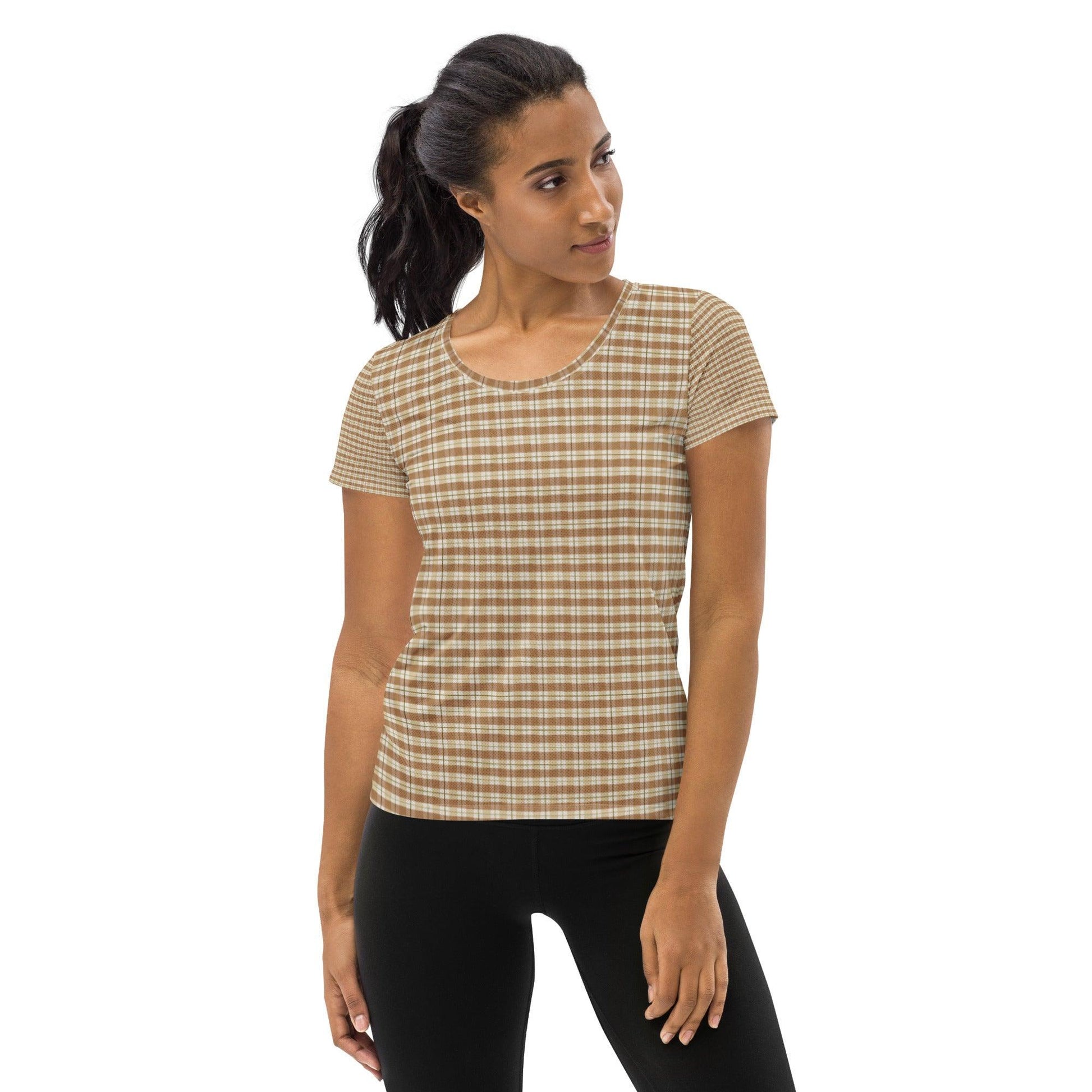 Women's Athletic T-shirt-Comfy Cabin Plaid - Elementologie