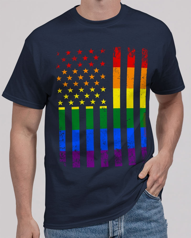 Distressed Rainbow Flag Unisex Heavy Cotton T-Shirt -LGBTQ