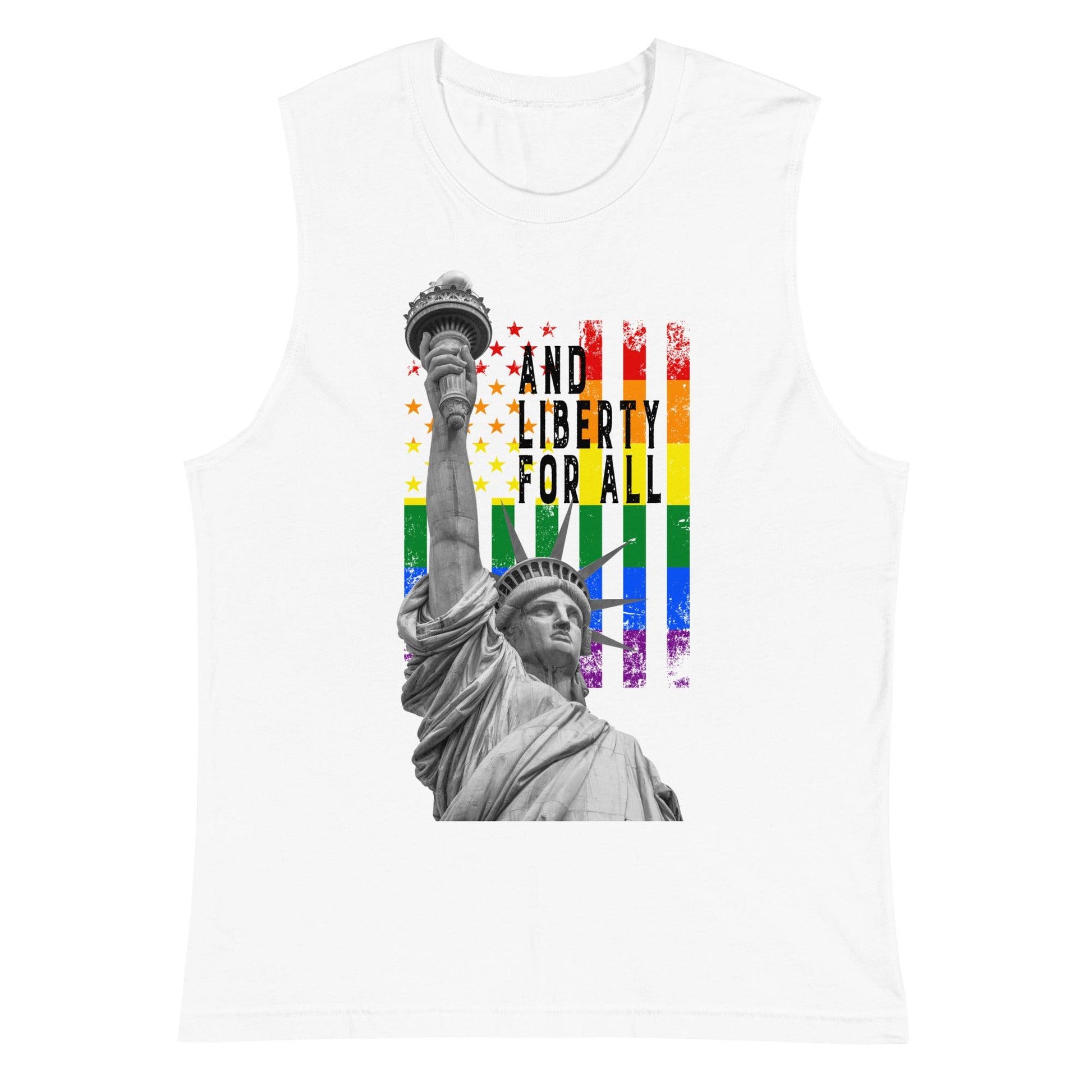 Muscle Shirt-LGBTQ+ And Liberty for All - Premium  from Elementologie - Just $28.75! Shop now at Elementologie