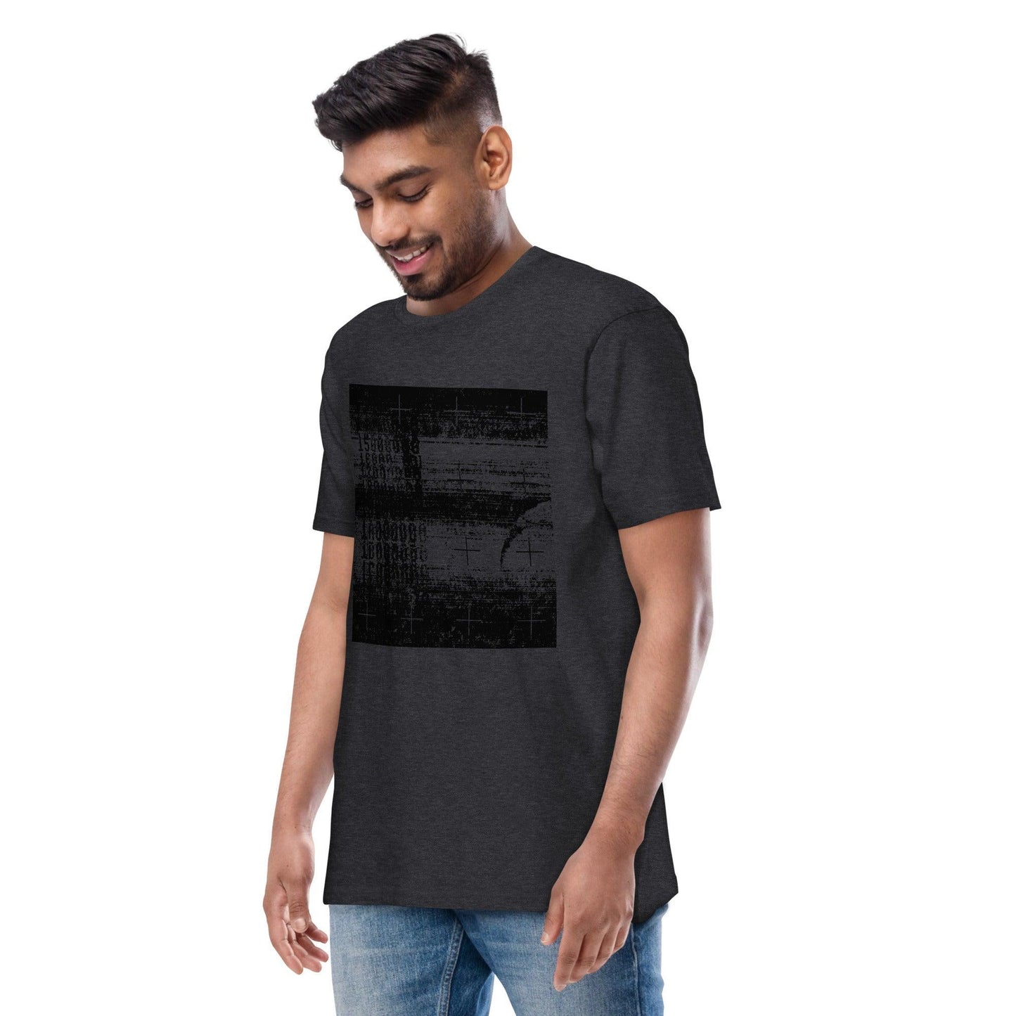 Men’s Premium Heavyweight Tee-Glitch Pattern - Premium  from Elementologie - Just $35.95! Shop now at Elementologie