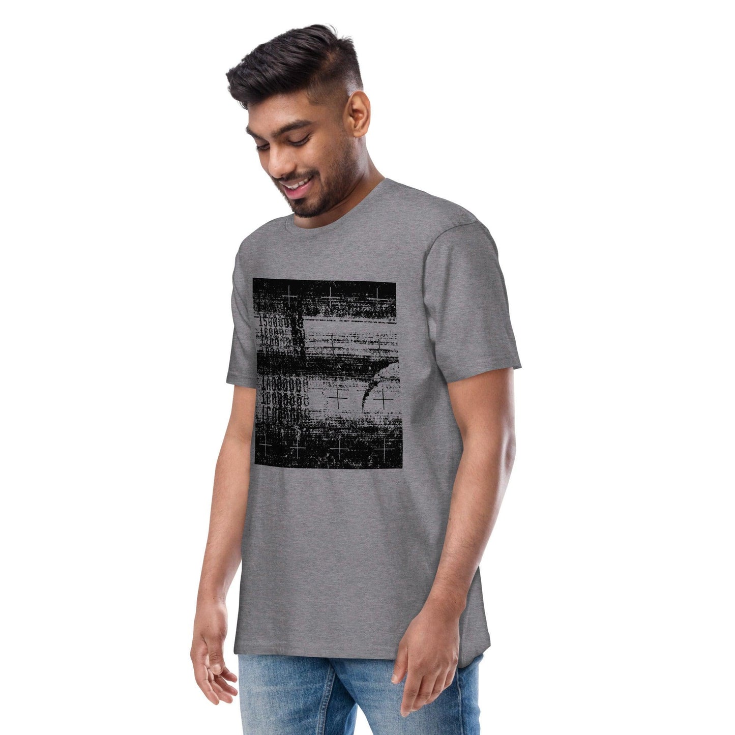 Men’s Premium Heavyweight Tee-Glitch Pattern - Premium  from Elementologie - Just $35.95! Shop now at Elementologie