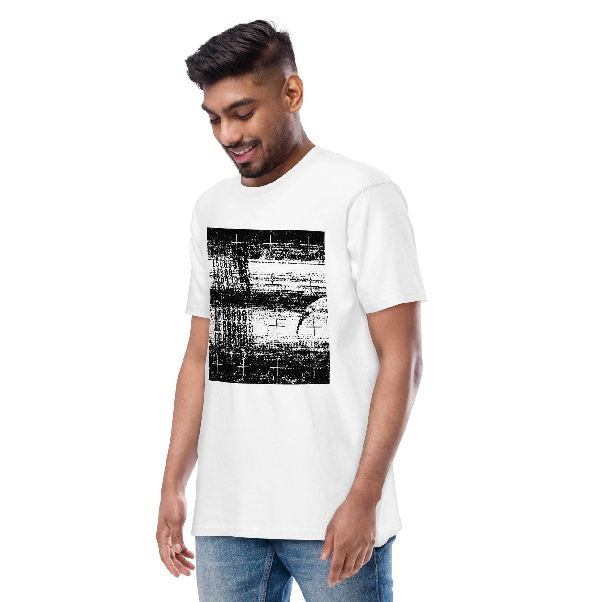 Men’s Premium Heavyweight Tee-Glitch Pattern - Premium  from Elementologie - Just $35.95! Shop now at Elementologie