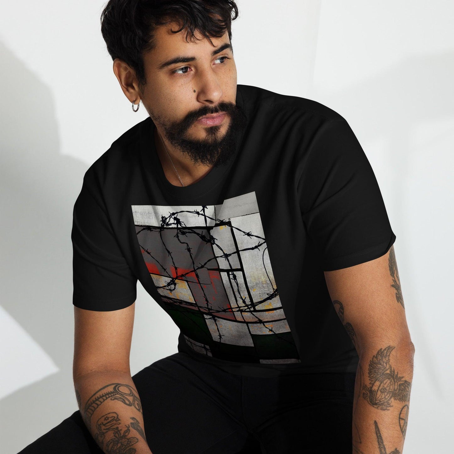 Men’s Premium Heavyweight Tee-No Barriers by Edward Martin - Premium  from Elementologie - Just $29.99! Shop now at Elementologie