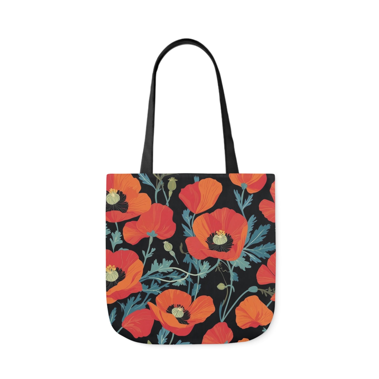 Red Poppy Canvas Tote Bag - 3 Sizes