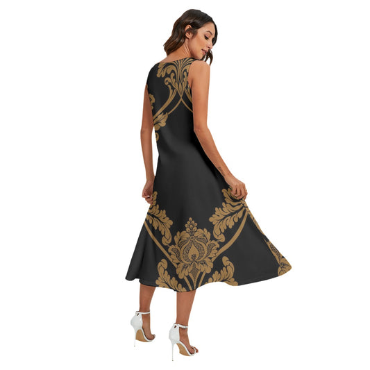 Womens Sleeveless Dress With Diagonal Pocket-Corrine