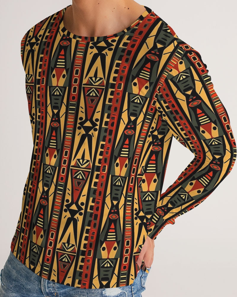 Mens Long Sleeve Tee-Tribal Beats