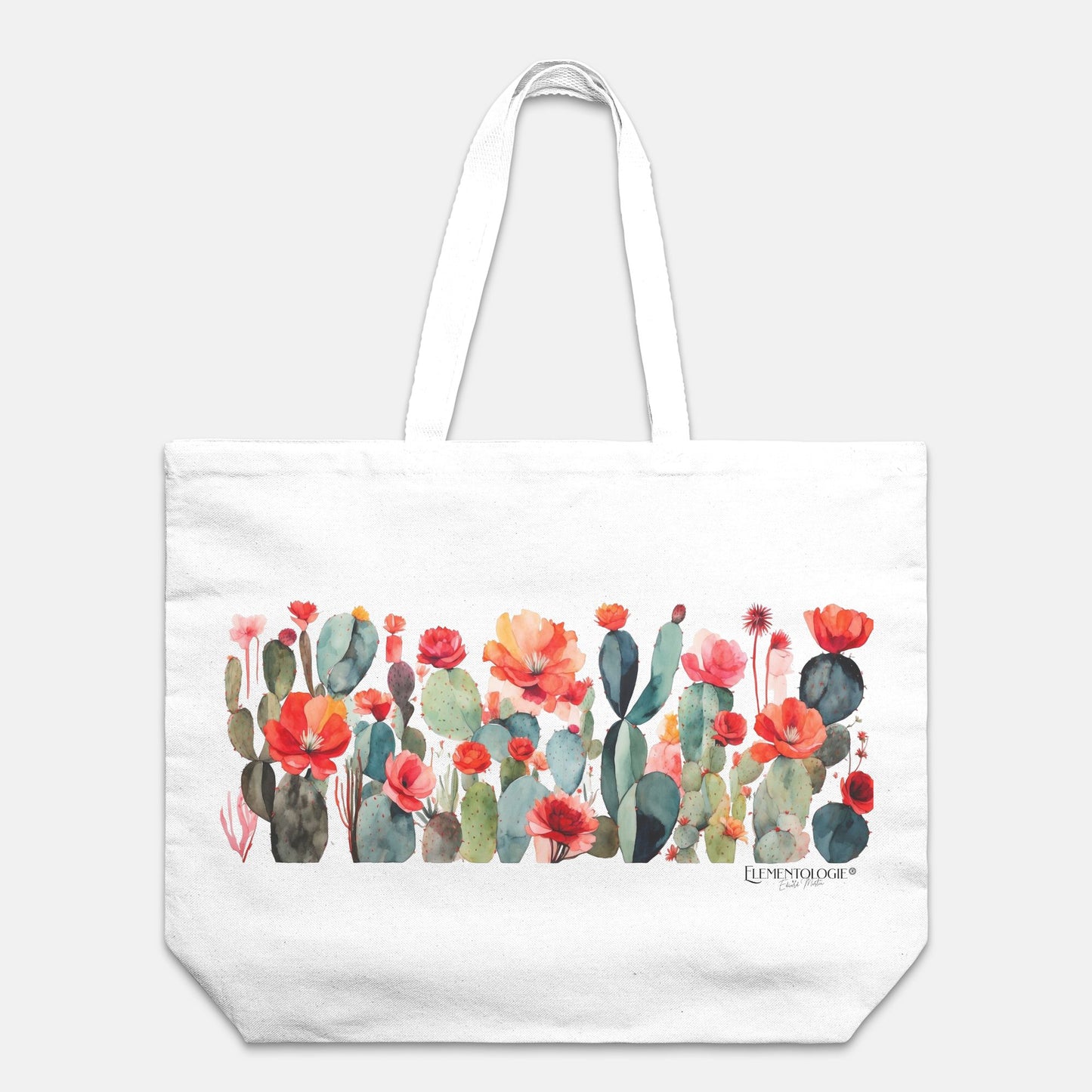 Oversized Tote |  Blooming Cacti