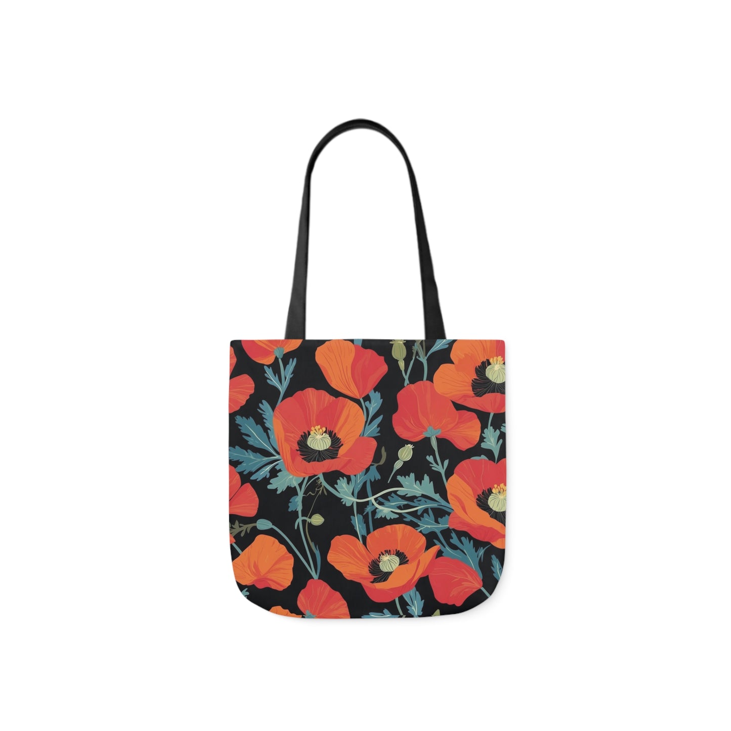 Red Poppy Canvas Tote Bag - 3 Sizes