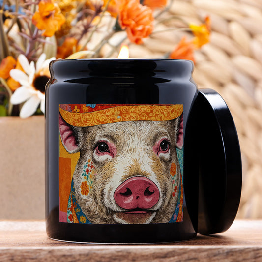 Candle Ceramic 8oz (Black)