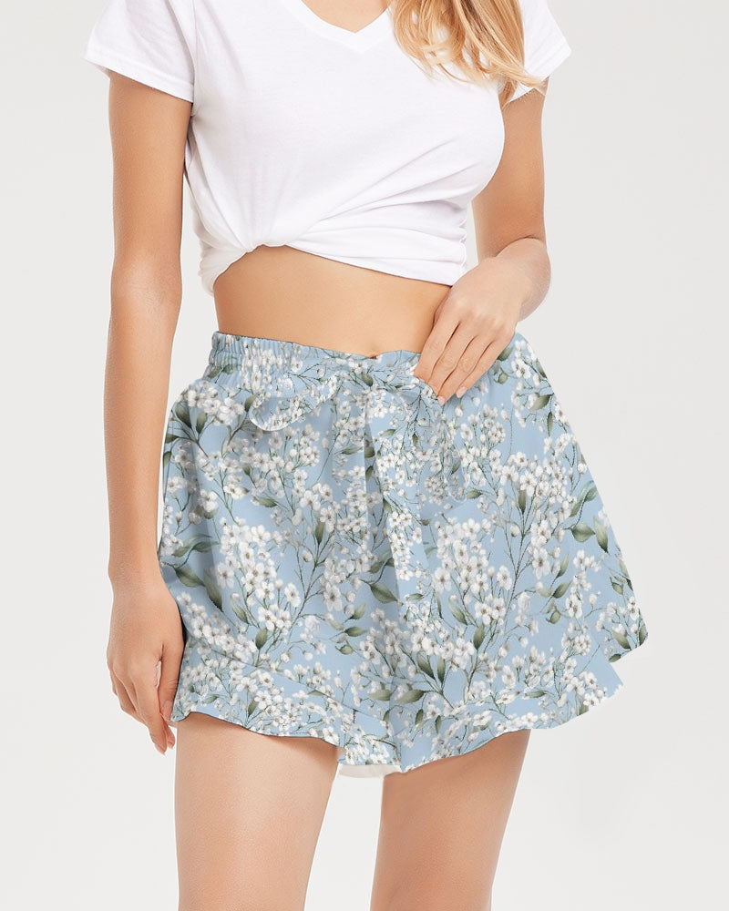 Women's Ruffle Shorts-Baby's Breath Collection