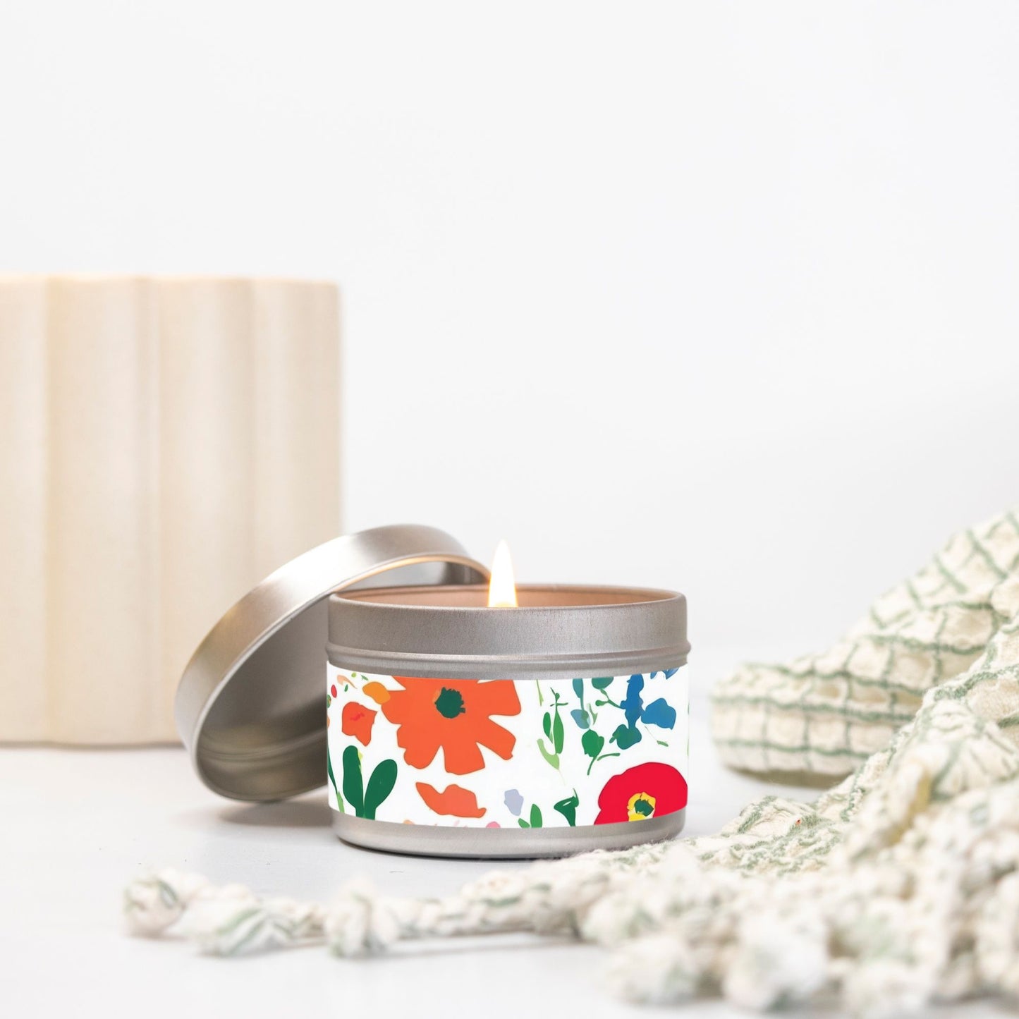 Elementologie’s Hand-poured Coconut Soy Wax Candle Tin | 4oz | Flower Market