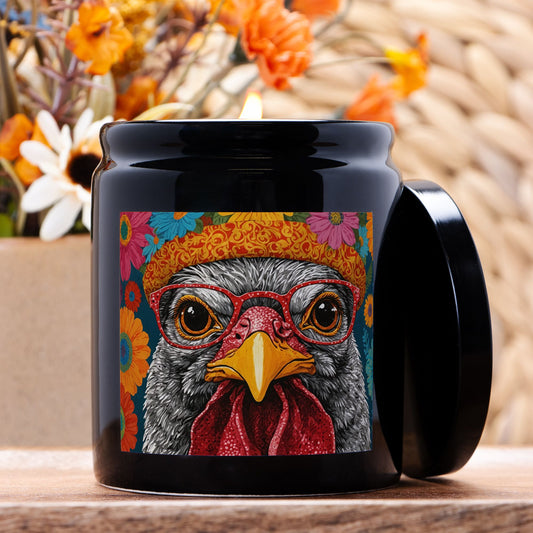 Candle Ceramic 8oz (Black)- Barnyard Chic