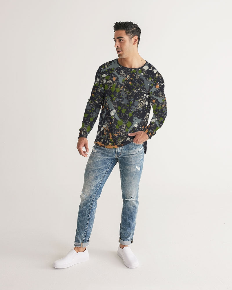 Mens Long Sleeve Tee-Painted Camo